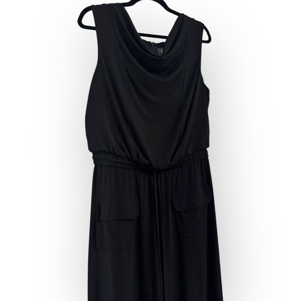 VINCE CAMUTO Cowl Neck Wide-Leg Jersey Jumpsuit, Large, Black - Picture 5 of 12